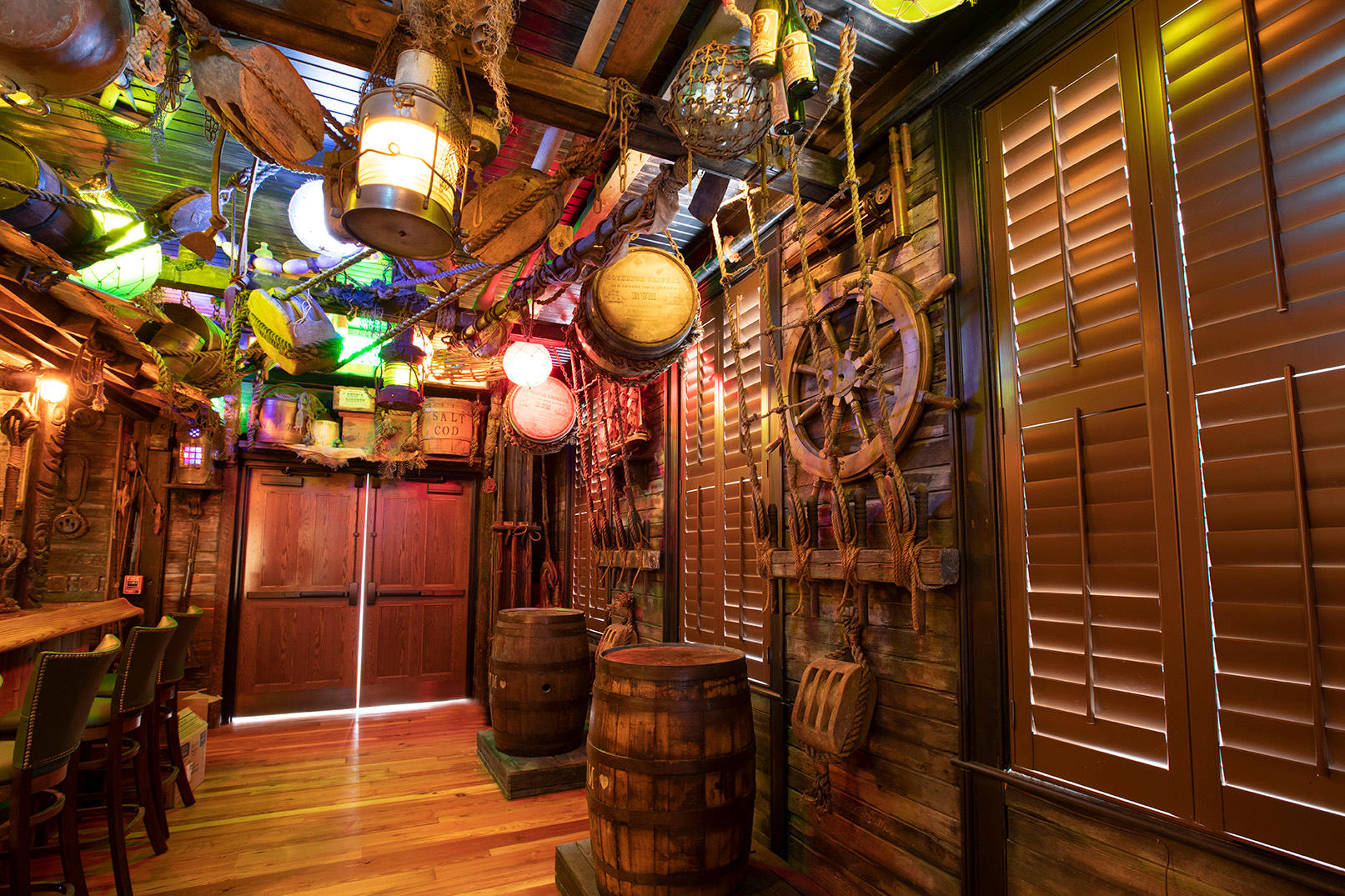 The Bamboo Room tiki bar is an immersive, exotic tropical hideaway nestled in the heart of Downtown Savannah. The design of The Bamboo Room features a collection of artifacts sourced from around the globe, personal collections, and hand-carved one of a kind items.