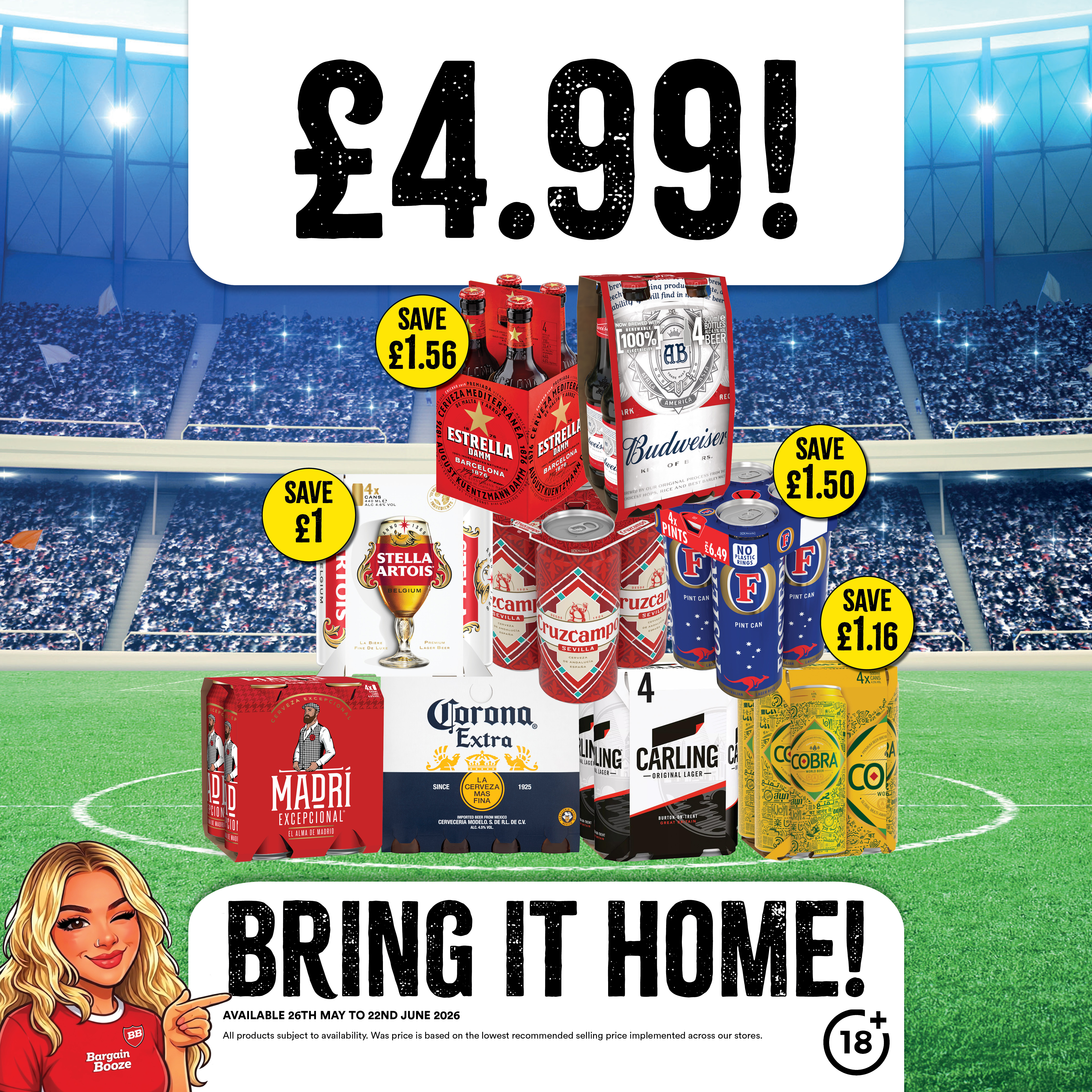 &pound;4.99 on selected small beer packs