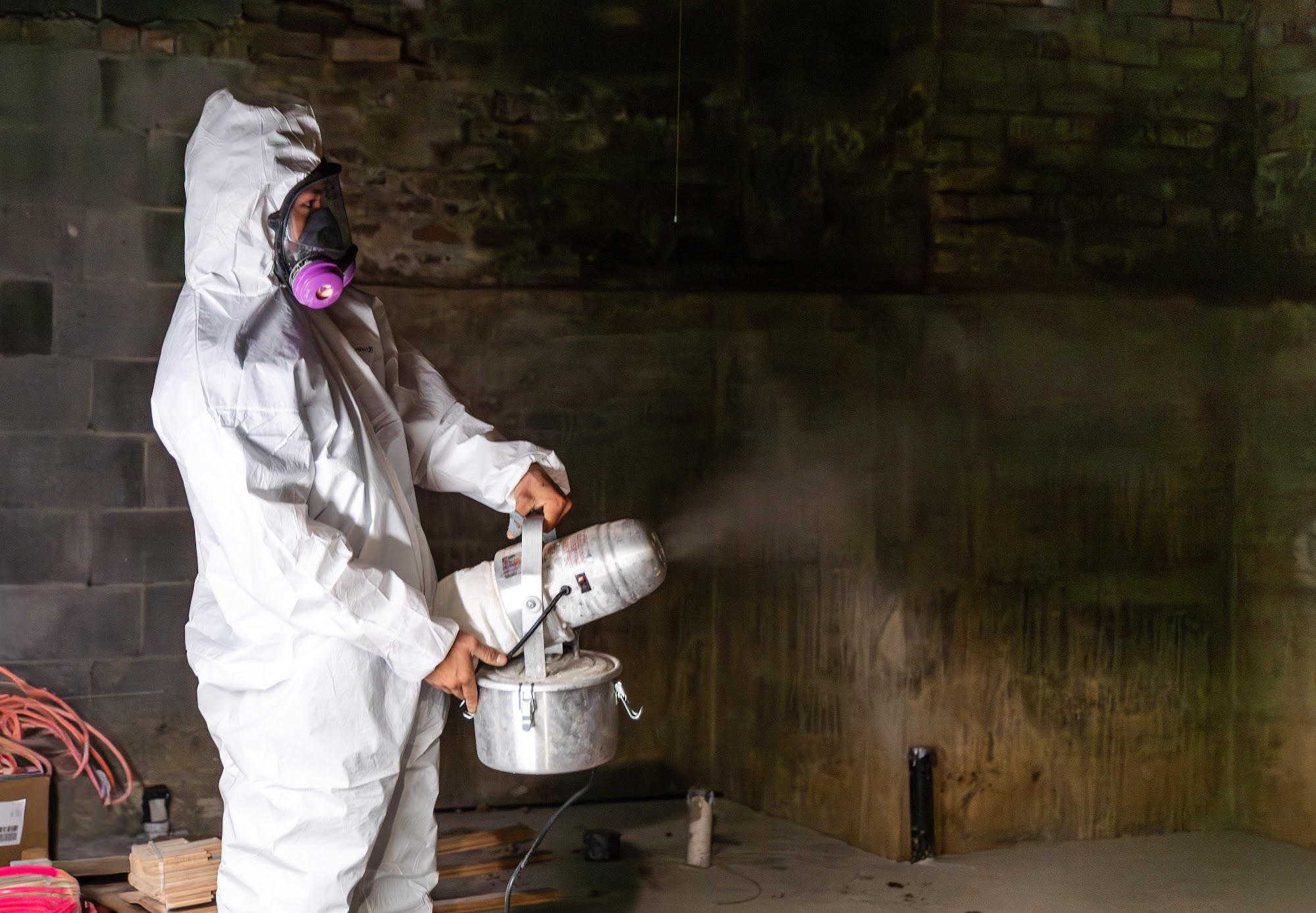 Fogging treatment applied by CT Mold Remediation Specialists during a Connecticut mold remediation p 