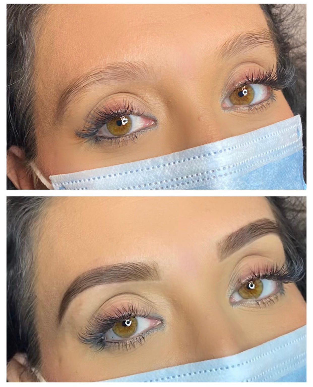 Brow henna before after Laveda Lash & Brow Tysons VA