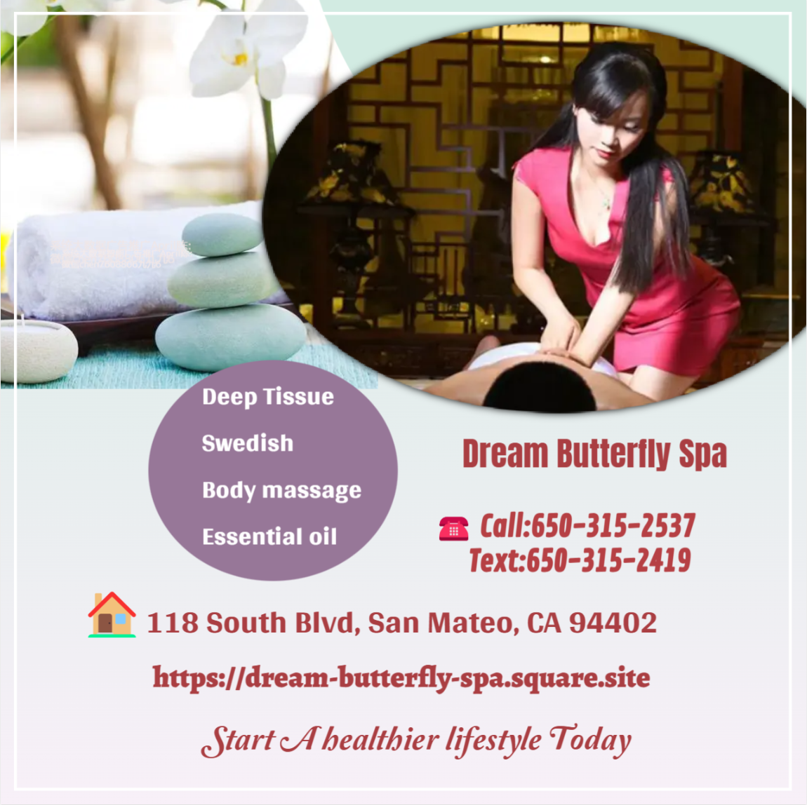 Massage techniques are commonly applied with hands, fingers,
elbows, knees, forearms, feet, or a device.
The purpose of massage is generally for the treatment of
body stress or pain.