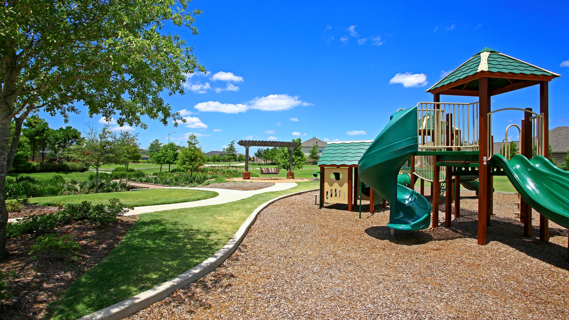 Playground and ample outdoor space for gatherings and games