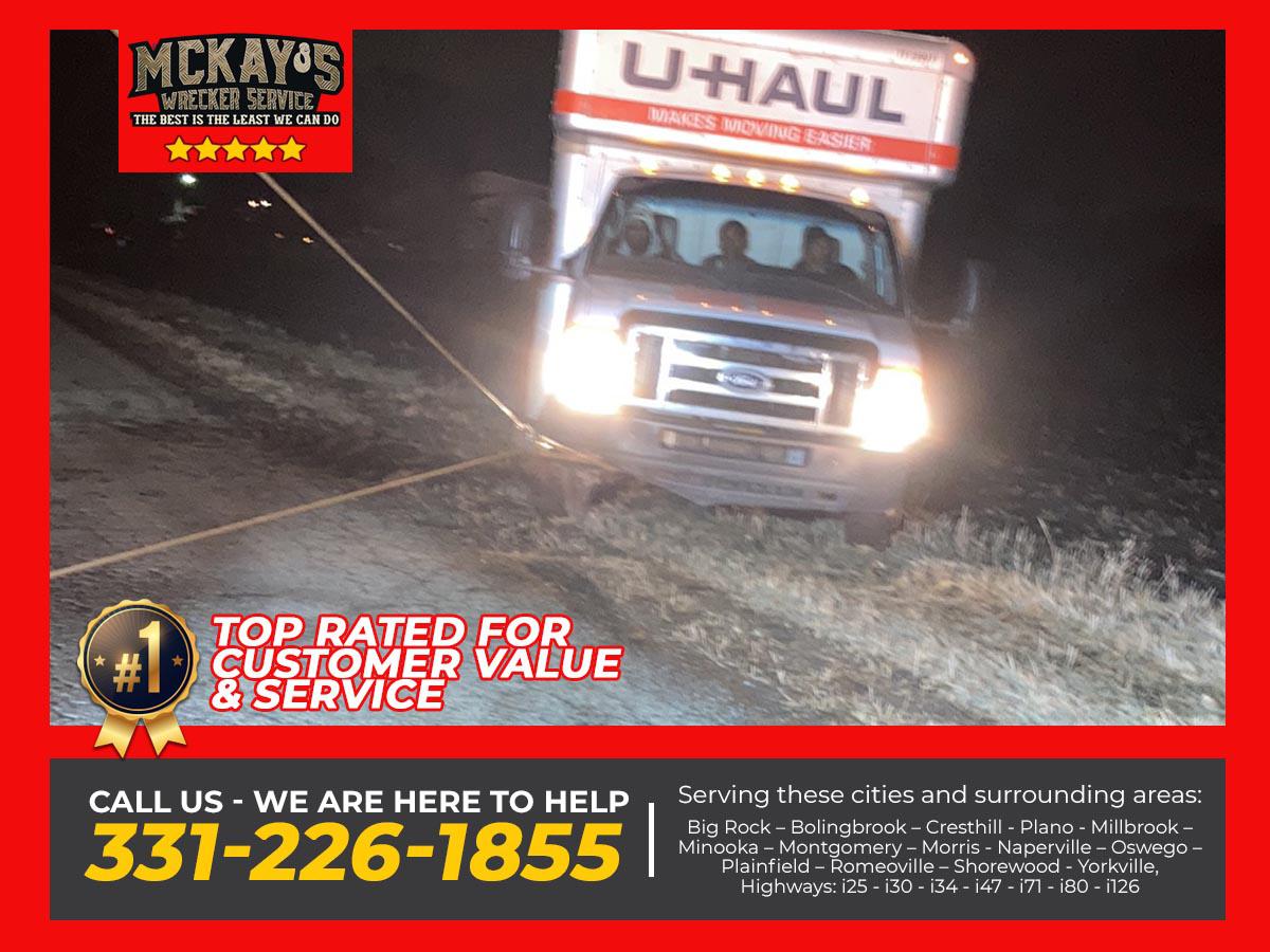 Our tow truck drivers are specialists in wrecker service, flatbed towing, winch outs, and roadside service. You can reach us by phone 24 hours a day, 7 days a week, just call 331-226-1855 to get started, and we'll do the rest.