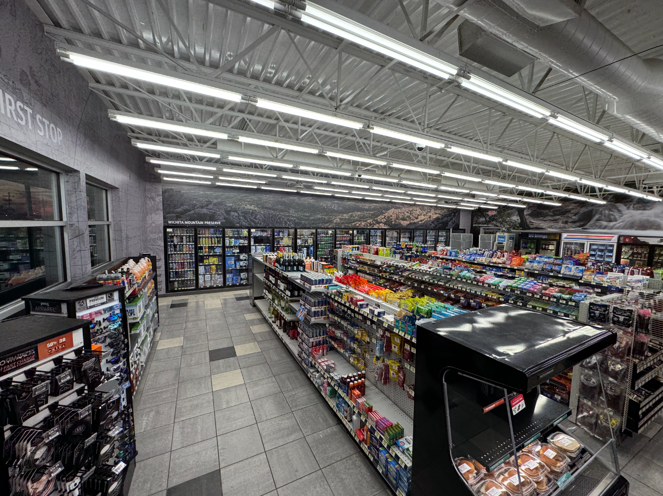 Aisles of a Kum & Go in Owasso, Oklahoma.