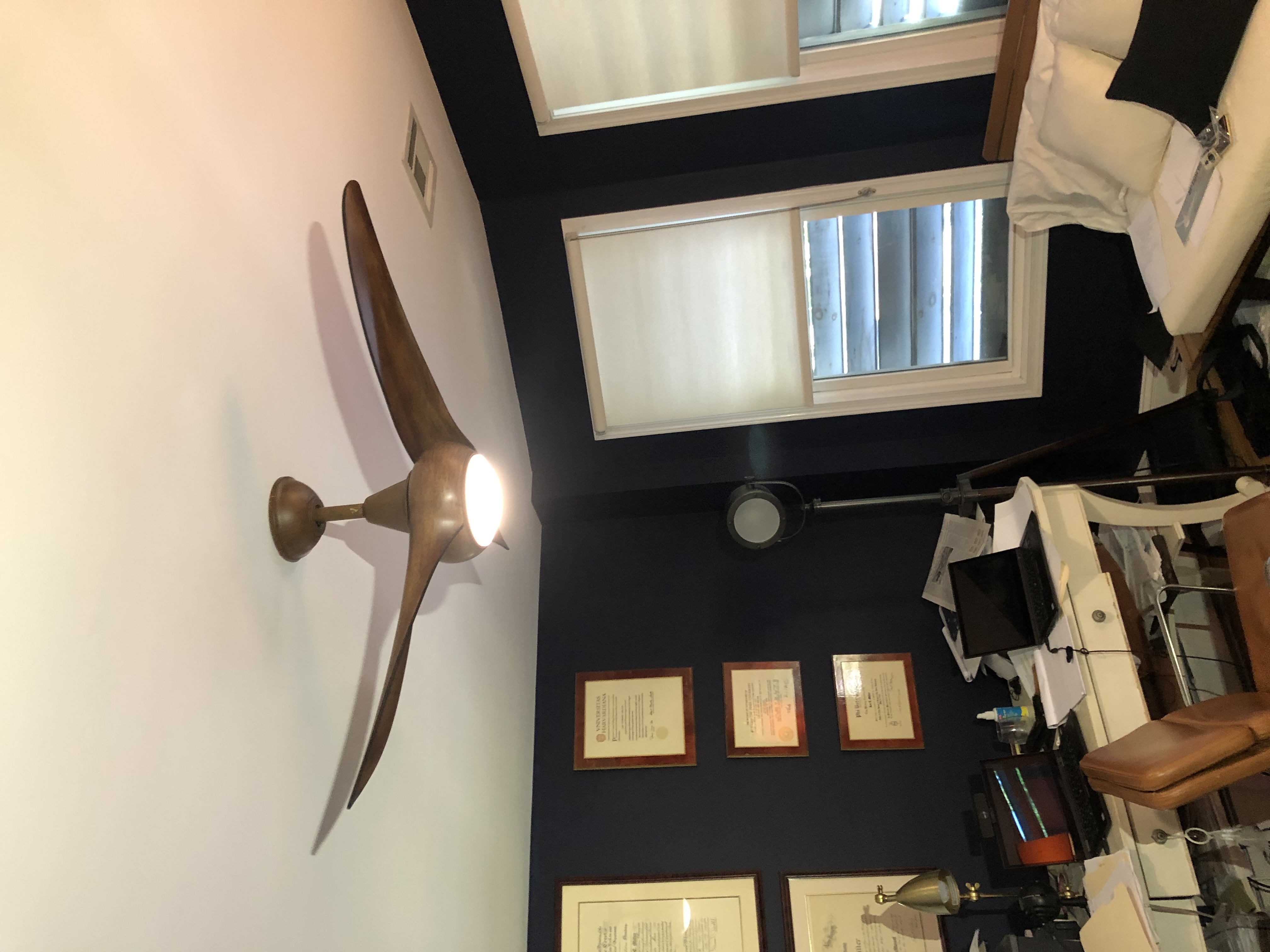 TWO Electrical Contracting removed existing and installed this beautiful new Hunter ceiling fan/light. Client was pleased!