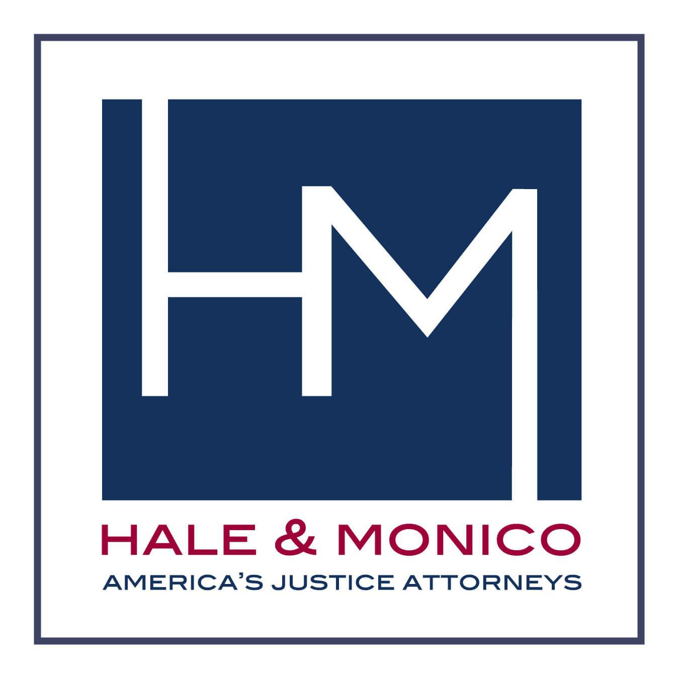 Logo for Hale & Monico law firm in New York. America's Justice Attorneys. Hale & Monico New York (212)810-2477