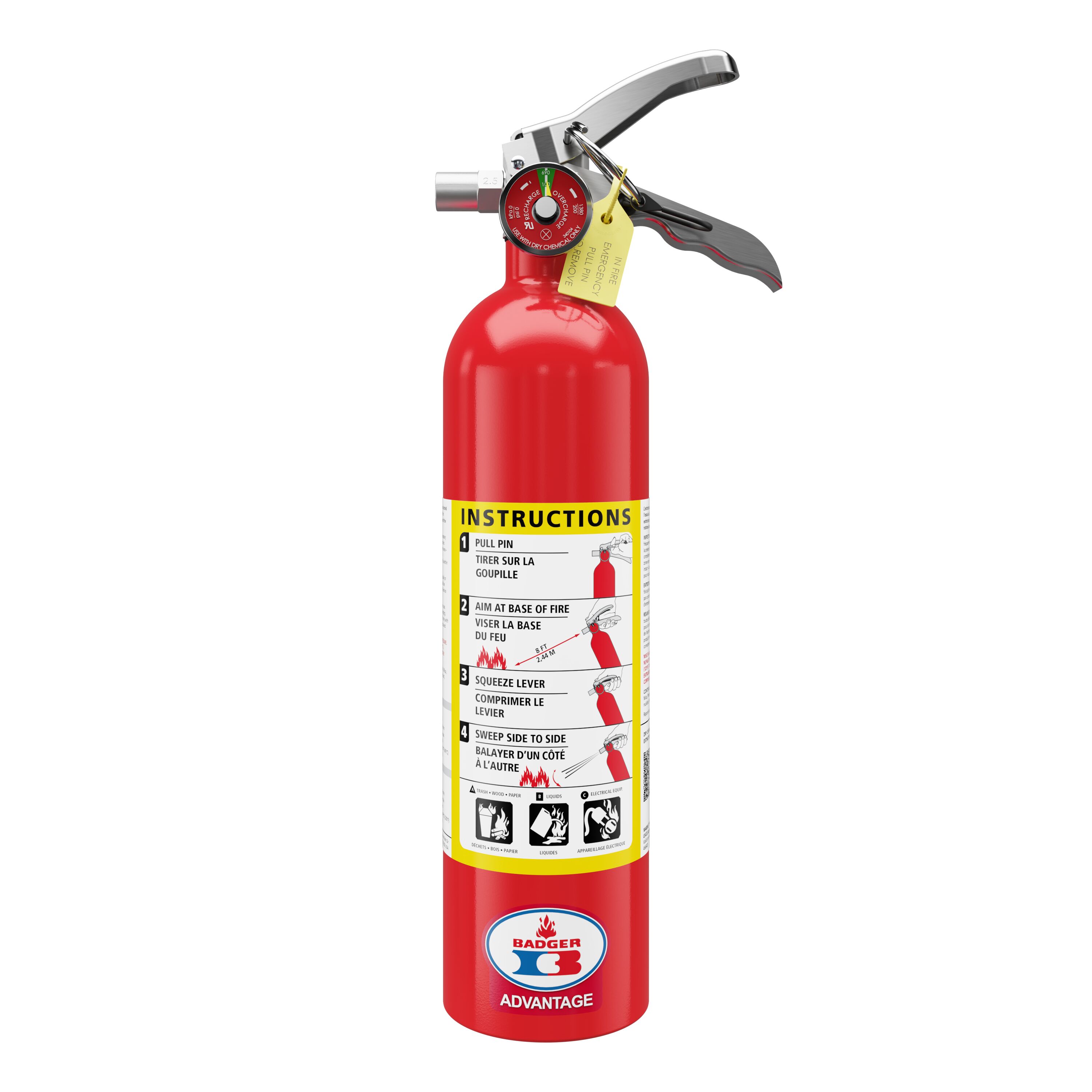 Badger Advantage 2.5lb 1-A:10-B:C Fire Extinguisher | Kidde Canada