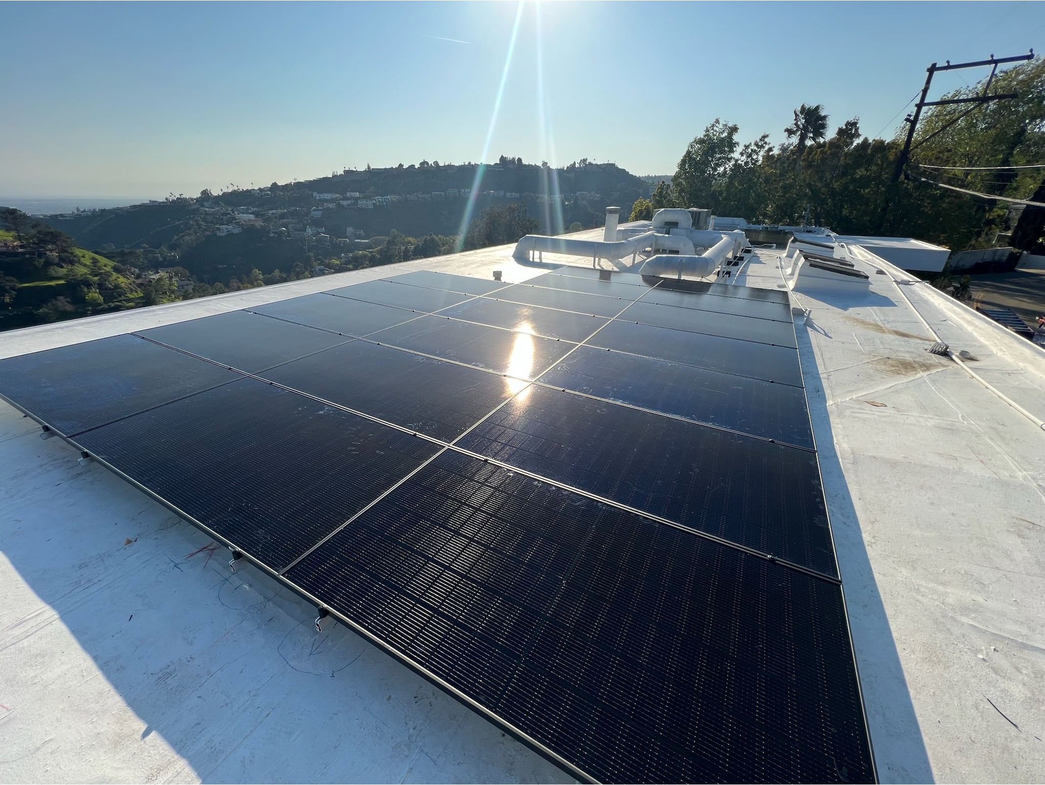 Rooftop Solar Panels in California sunlight