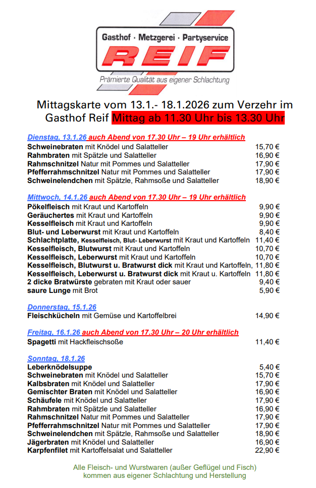 Gasthof & Fremdenzimmer Reif, Raiffeisenstraße 6 in Ursensollen