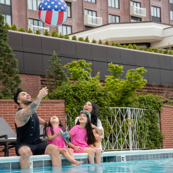 Family at the outdoor pool at Little America Hotel in Salt Lake City. The Little America Hotel - Salt Lake City Salt Lake City (801)596-5700