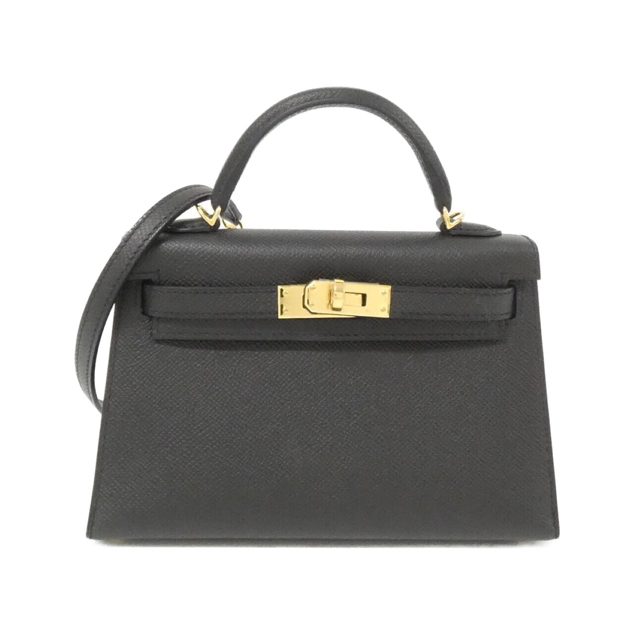 エルメス ミニケリー2 MINI 071302CC エプソン BLACK ゴールド金具 K刻印