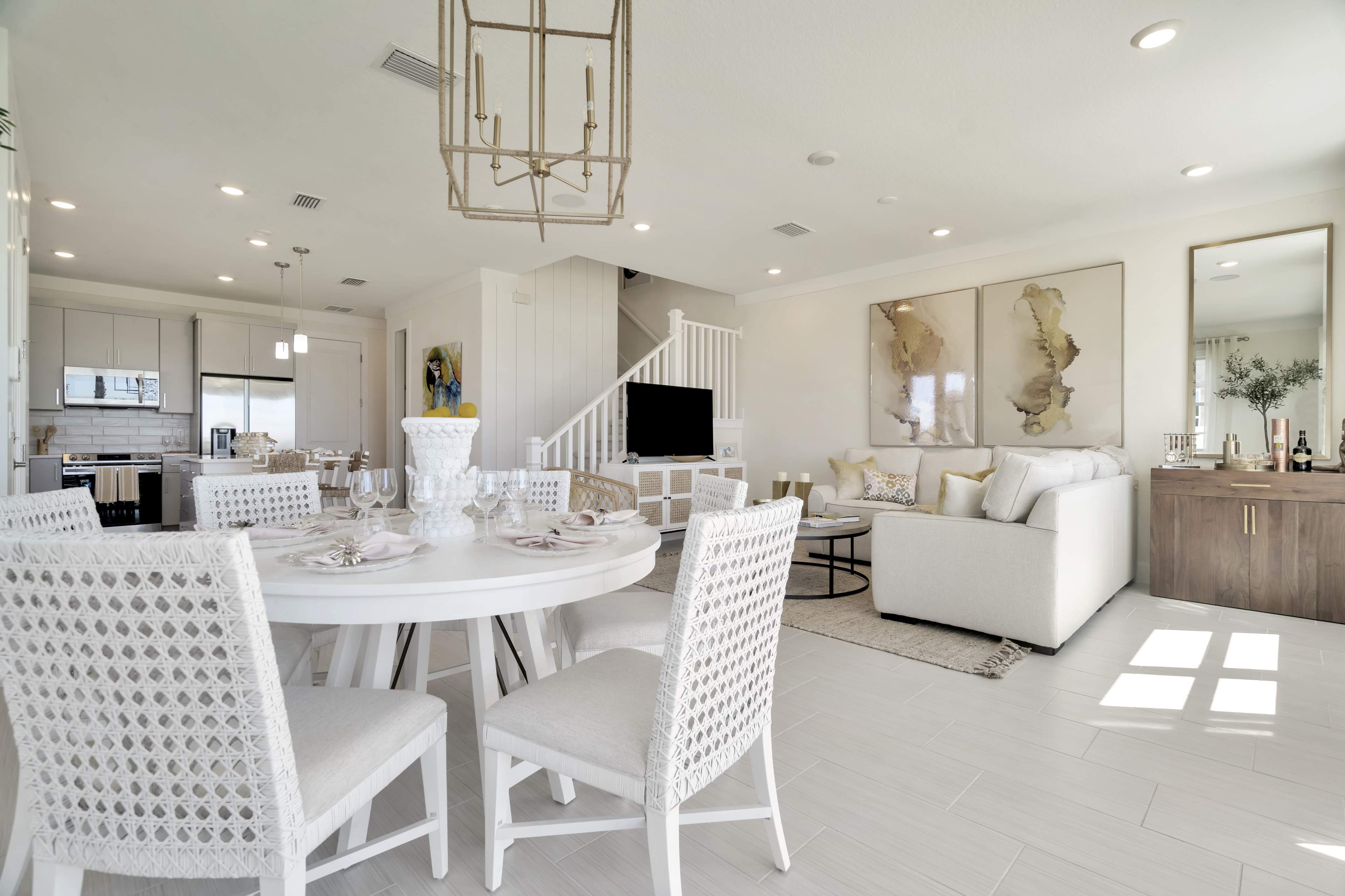 The Main Floor of a DRB Homes Bermuda Home Plan at Lagoon Residences at Epperson in Wesley Chapel, FL.