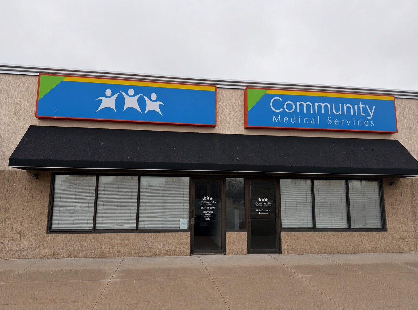 Exterior of Community Medical Services' addiction treatment clinic in New Hope, MN.