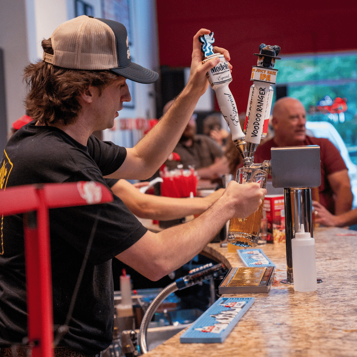 Beer being poured from the tap