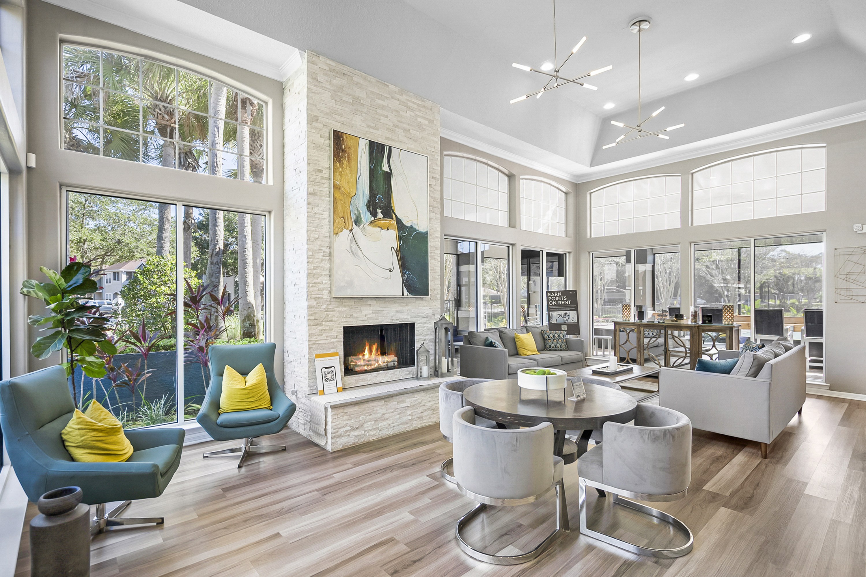 Clubroom With Fireplace
