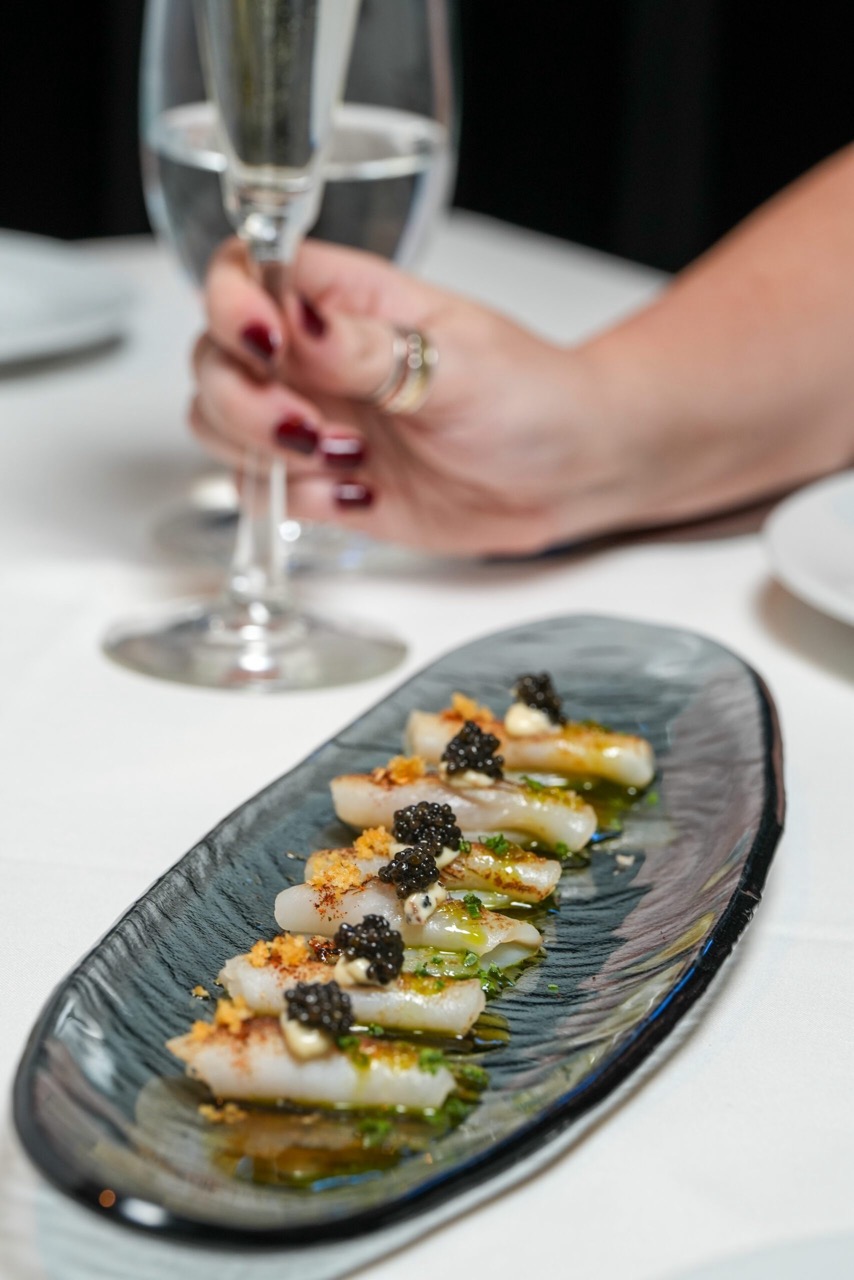 Pacific yellowtail hamachi topped with caviar