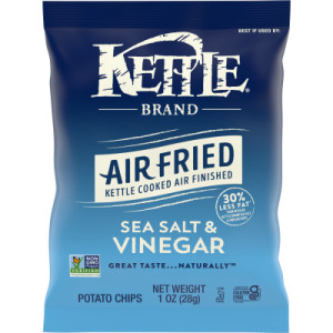 Kettle Brand Potato Chips, Air Fried Sea Salt and Vinegar Kettle Chips, 1 Oz Snack Bag featured image