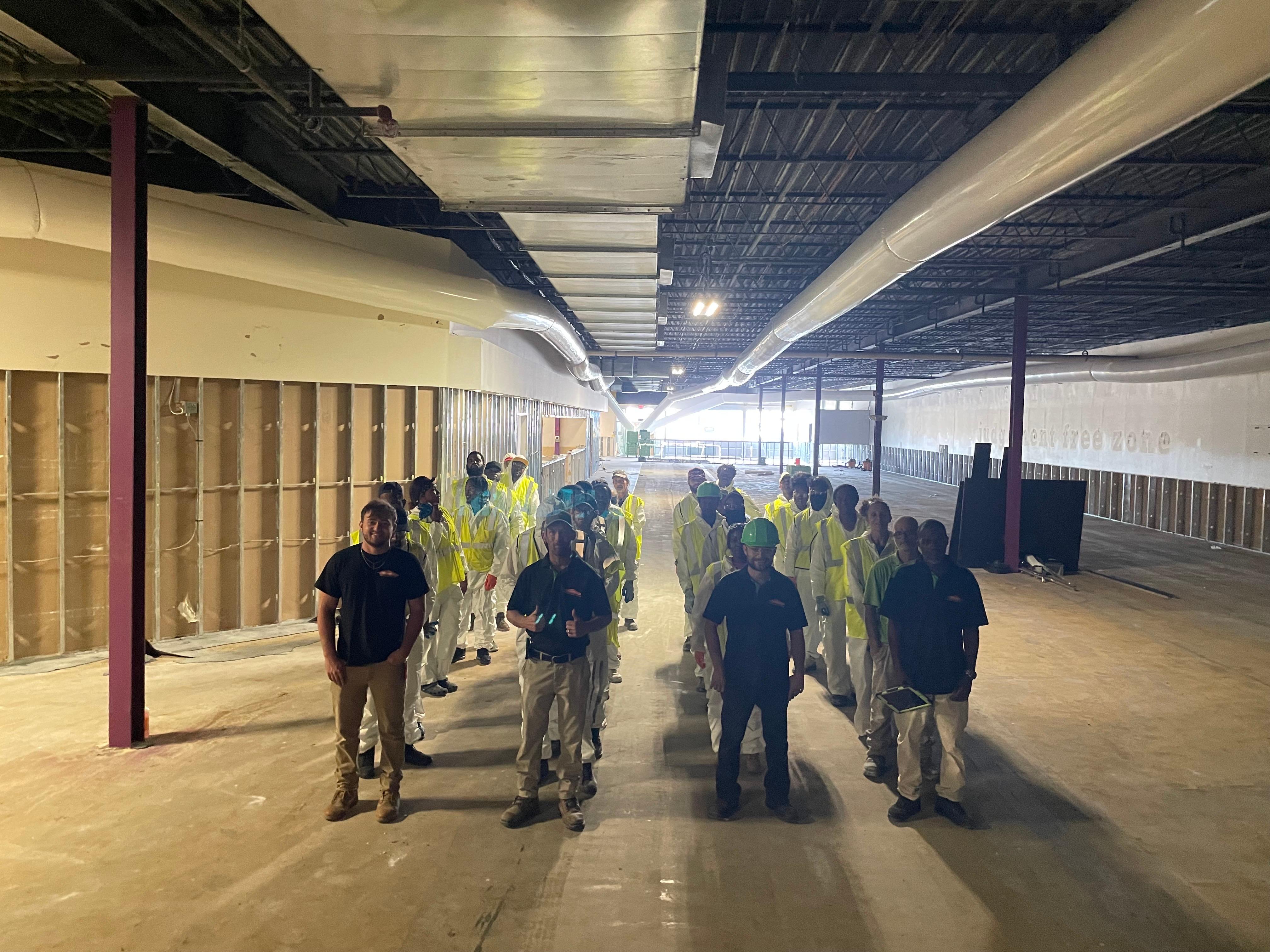 servpro team restores water damage in large commercial facility after major water damage conneaut