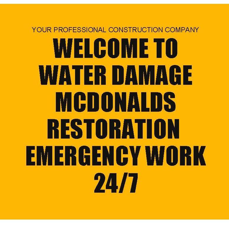 Water Damage Mcdonalds Restoration - Water Damage Restoration Logo