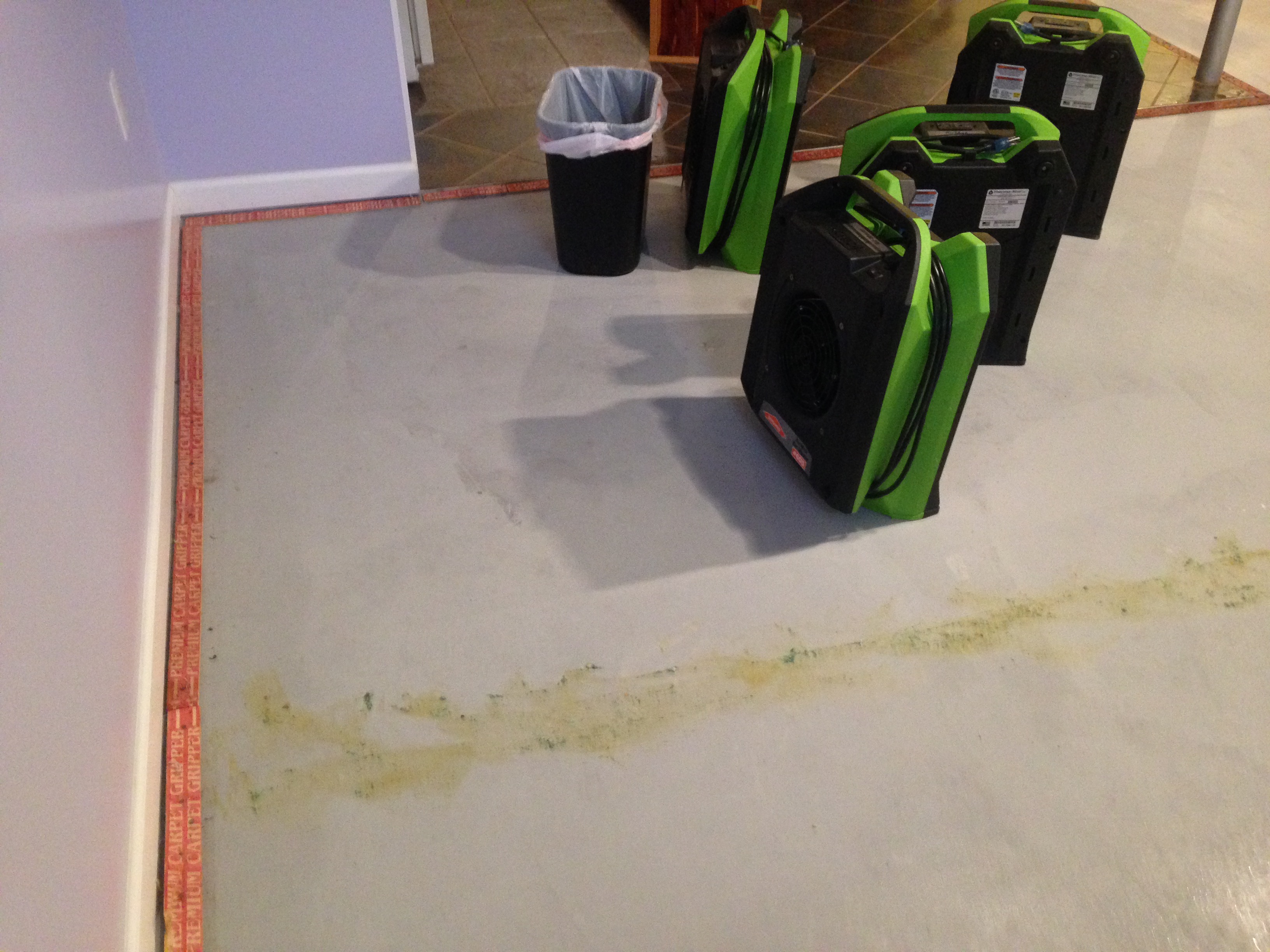 The SERVPRO air movers are up and drying after a water loss.