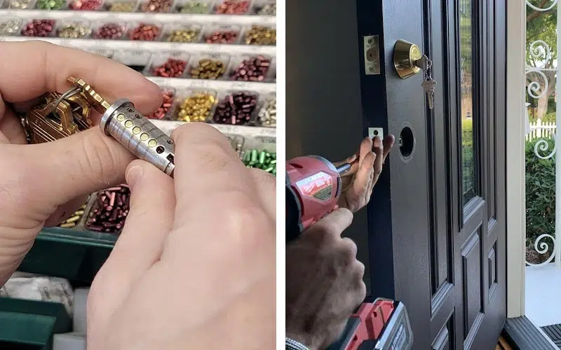 This image showcases our lock rekeying service tailored for both residential homes and commercial businesses offered by AAA&B Locksmith LLC. We enhance security with efficient rekeying solutions.
