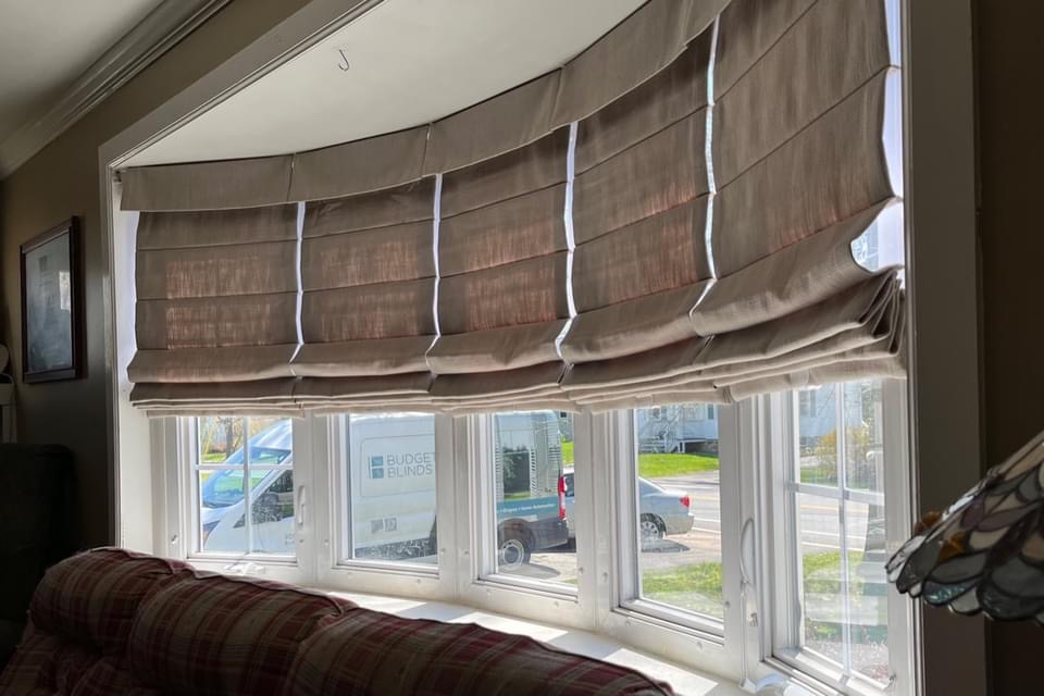 Roman shades are a beautiful choice for your King of Prussia, PA bay window.