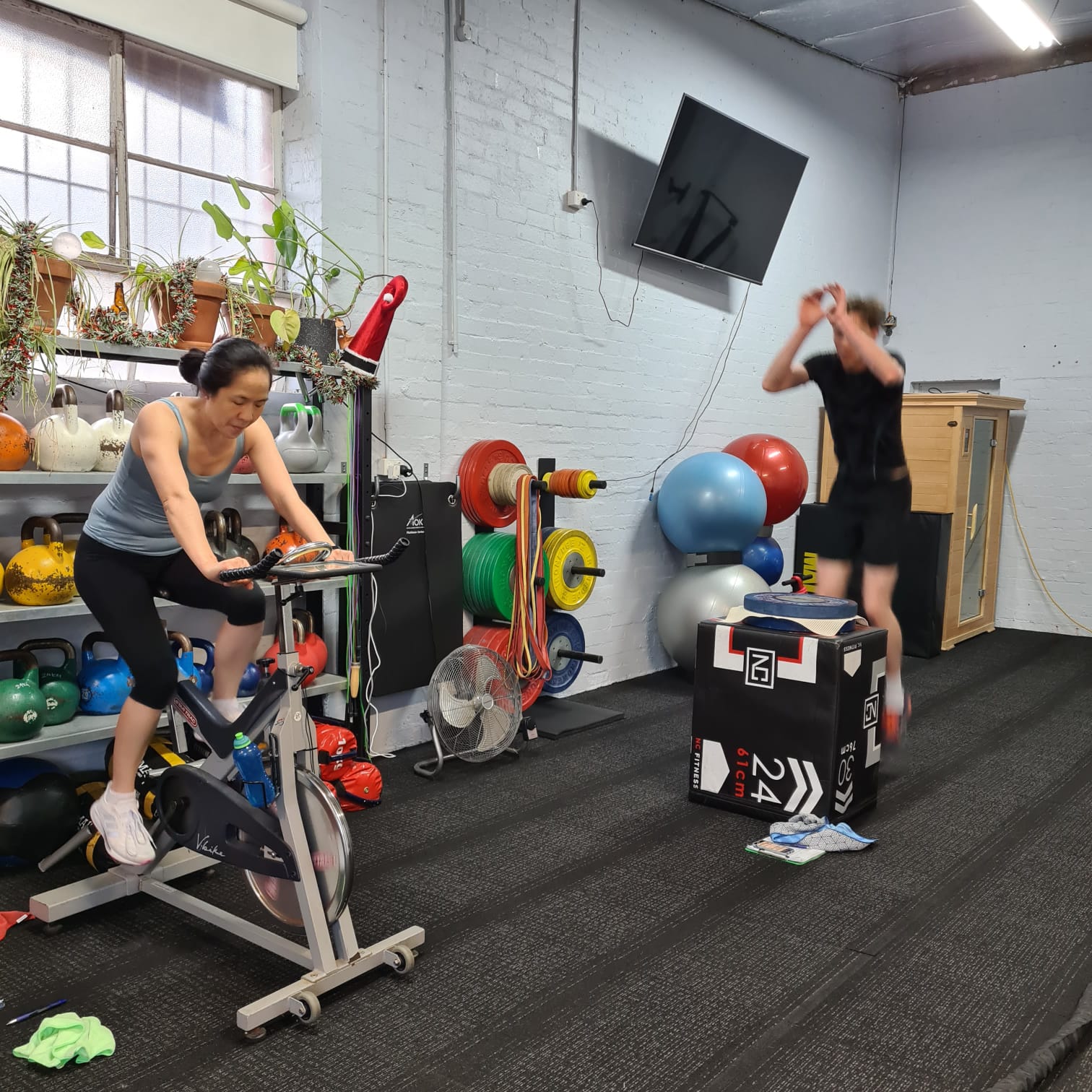 Semi private training session doing some cardio. Hopscotch Fitness Burwood (03) 9808 6942