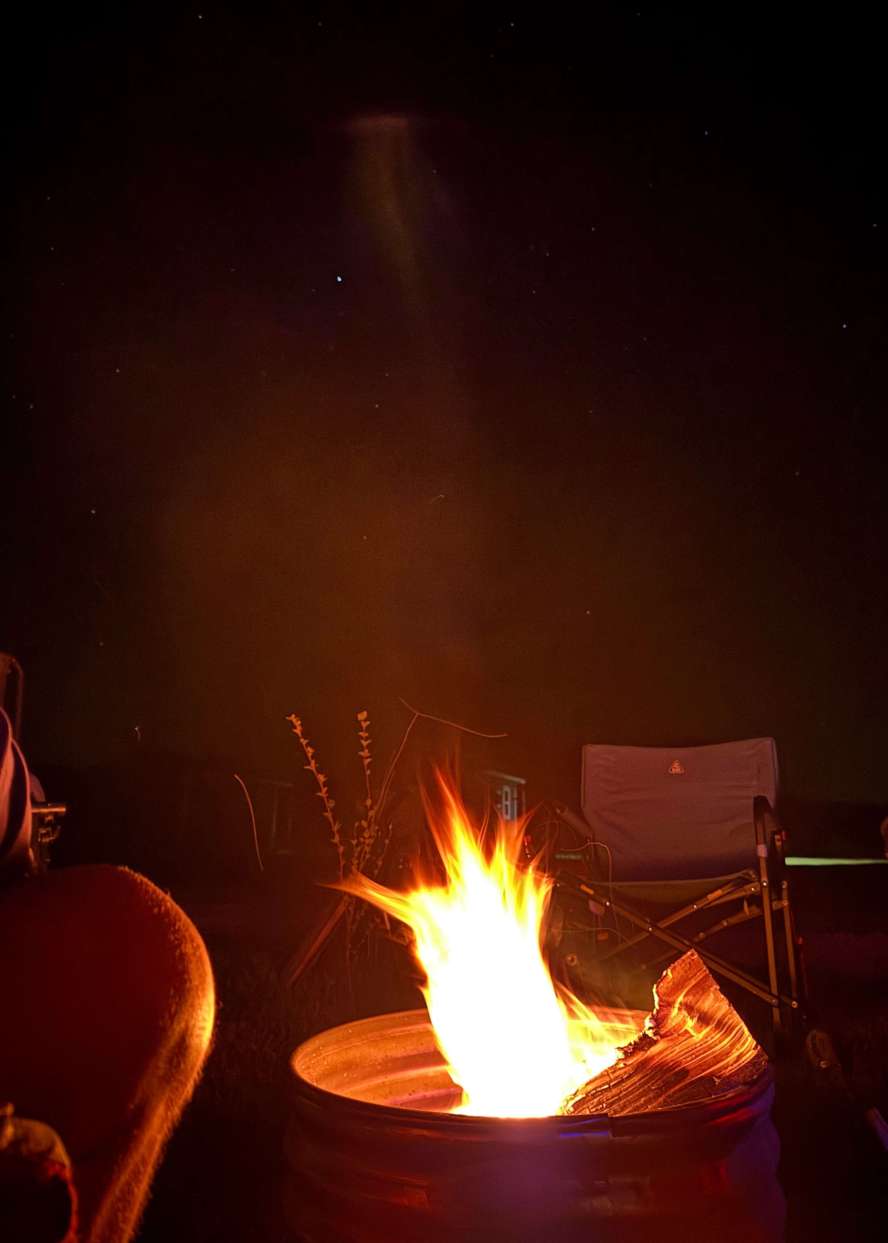 Campfires under a starry sky at Howling Hills Campground near Wisconsin Dells, WI