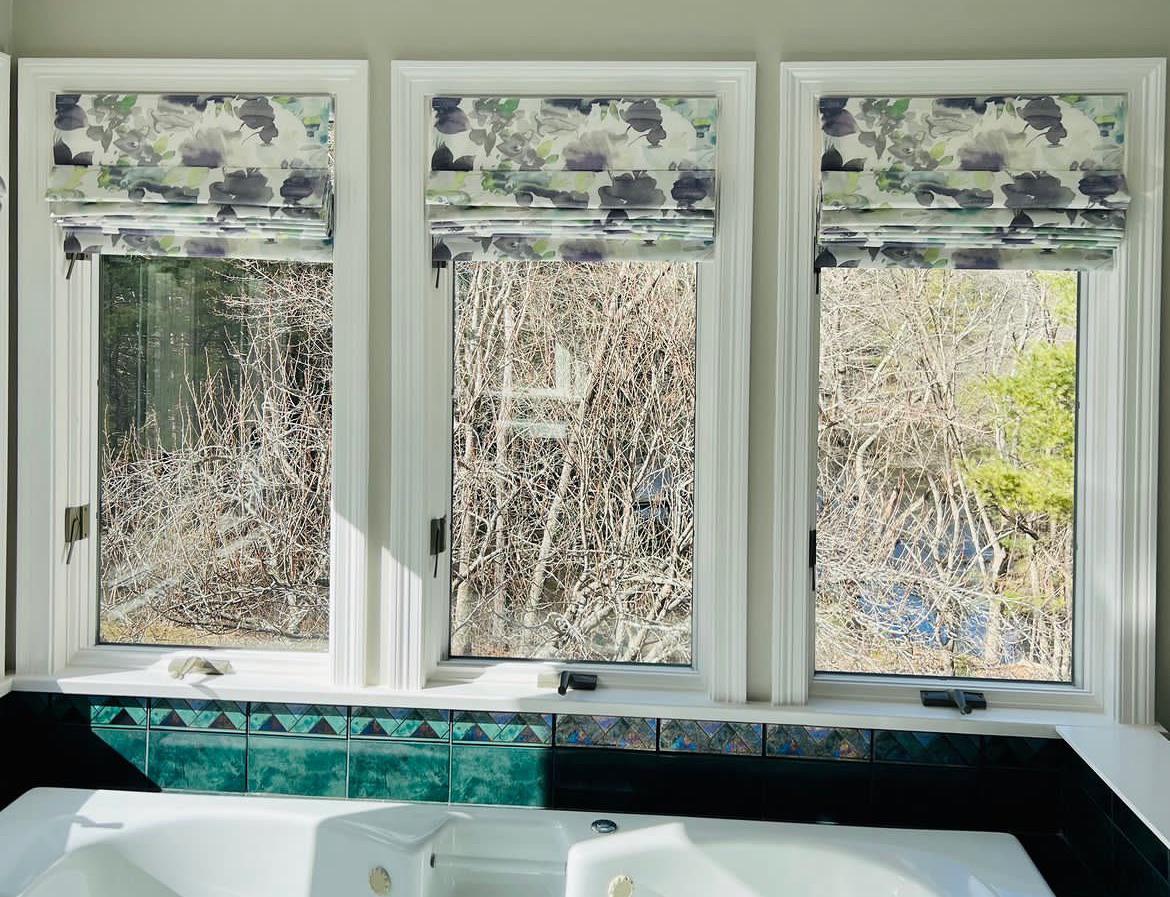 Roman shades come in a variety of beautiful fabrics to match your Jenkintown, PA kitchen decor