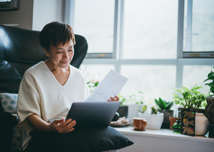 Client reviewing their financial plan.