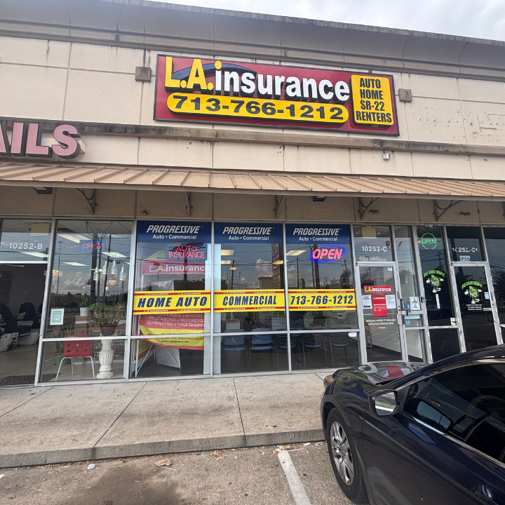 Exterior of the L.A. Insurance Agency located at 10252 Almeda Genoa Rd in TX 
