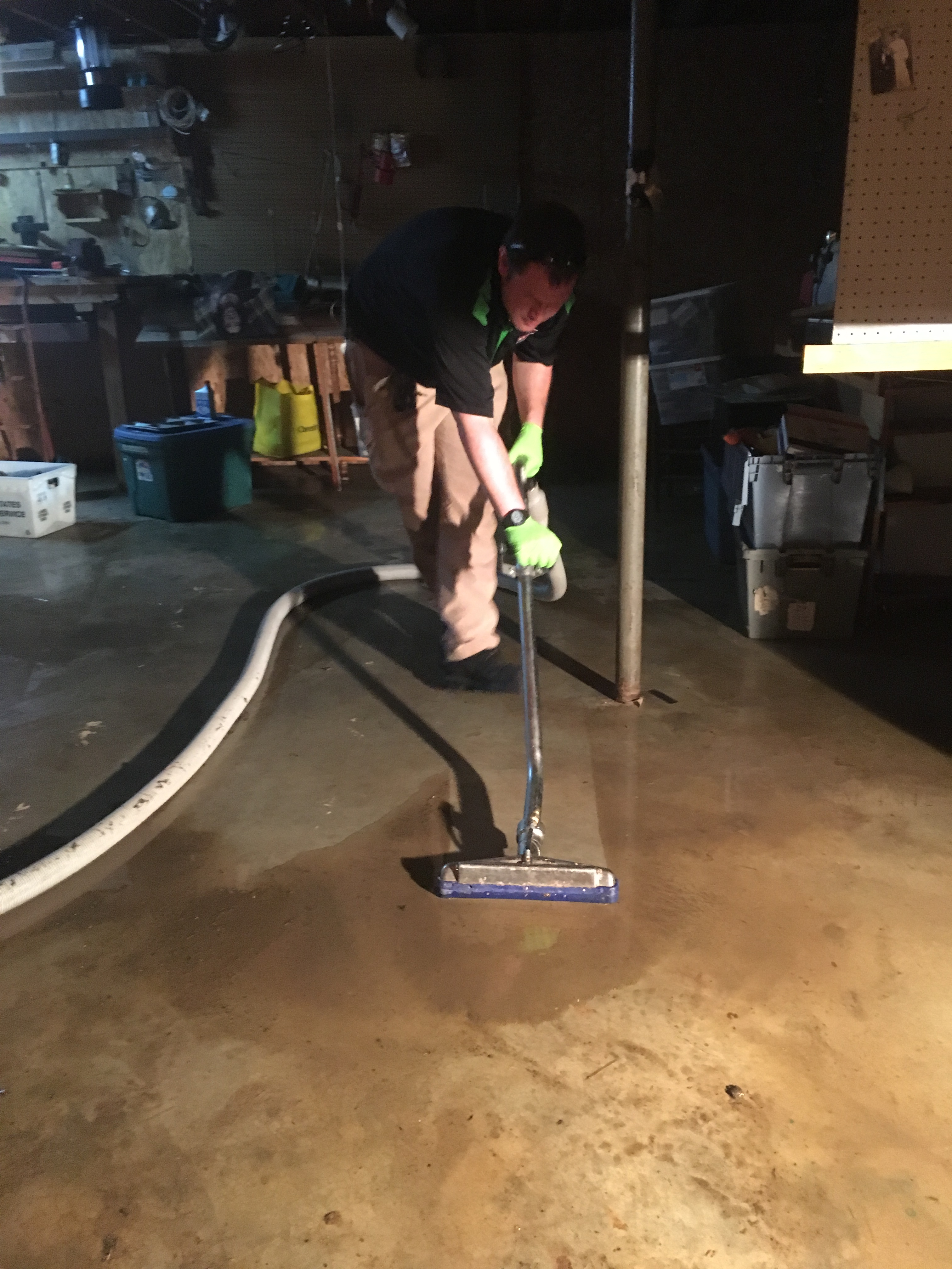 Flooded basement cleanup