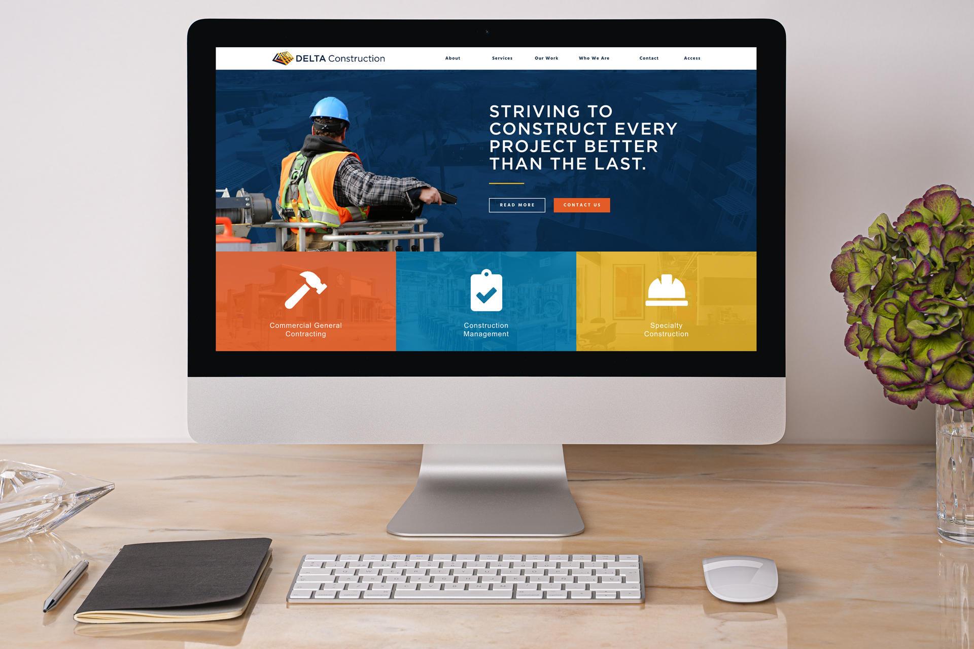Website designed and built by Jack & Bean for Delta Construction, a general contractor. 