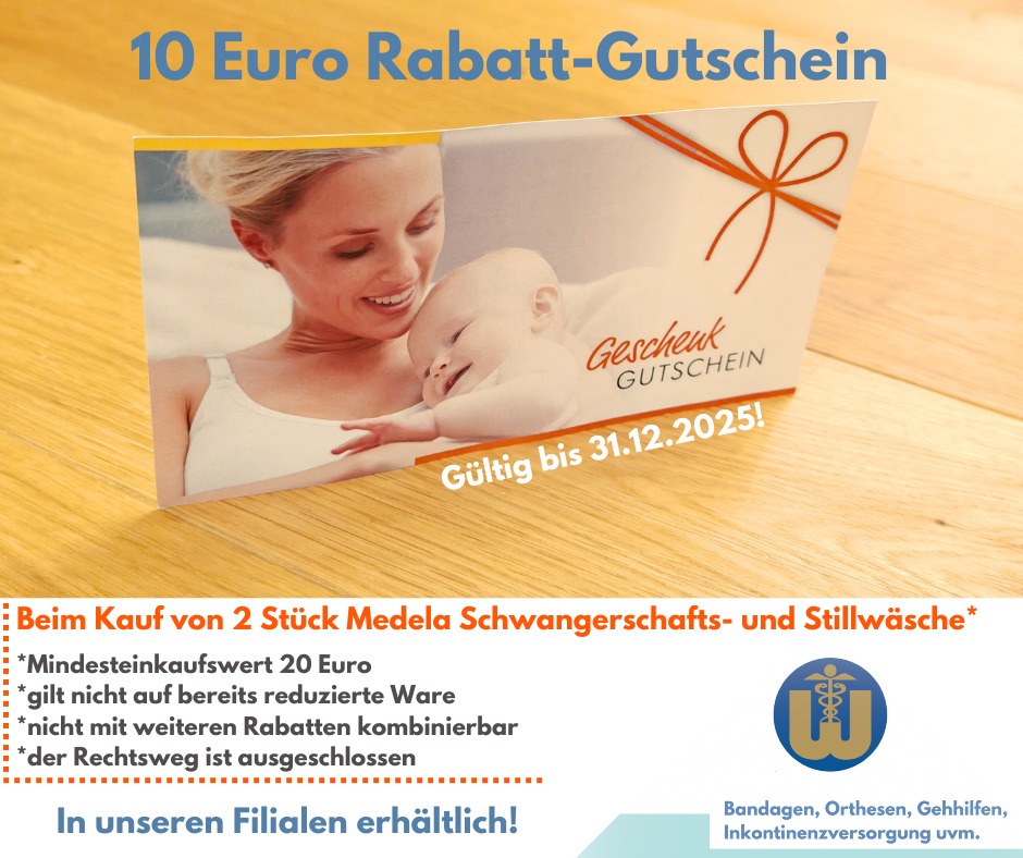 Bild zu Ab sofort in unseren Filialen erhältlich ¿ der 10 Euro Rabatt-Gutschein für Medela-Produkte ¿ Kaufen Sie 2 Stück Schwangerschafts- und/oder Stillwäsche und erhalten Sie 10 Euro Abzug*. Die Gutscheine liegen in unseren Geschäften auf und eignen sich auch hervorragend als kleine Aufmerksamkeit ¿