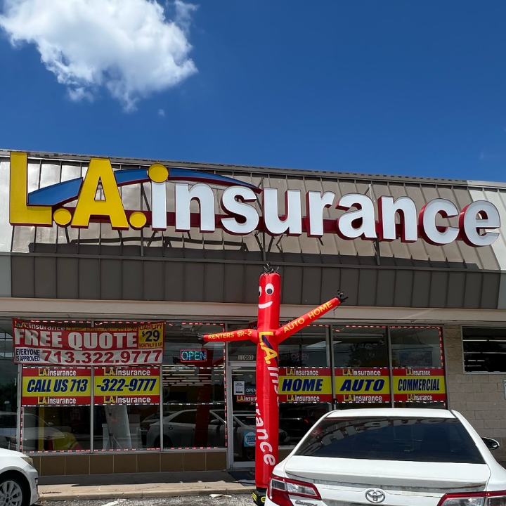 Exterior of the L.A. Insurance Agency located at 11003 Market St in TX 
