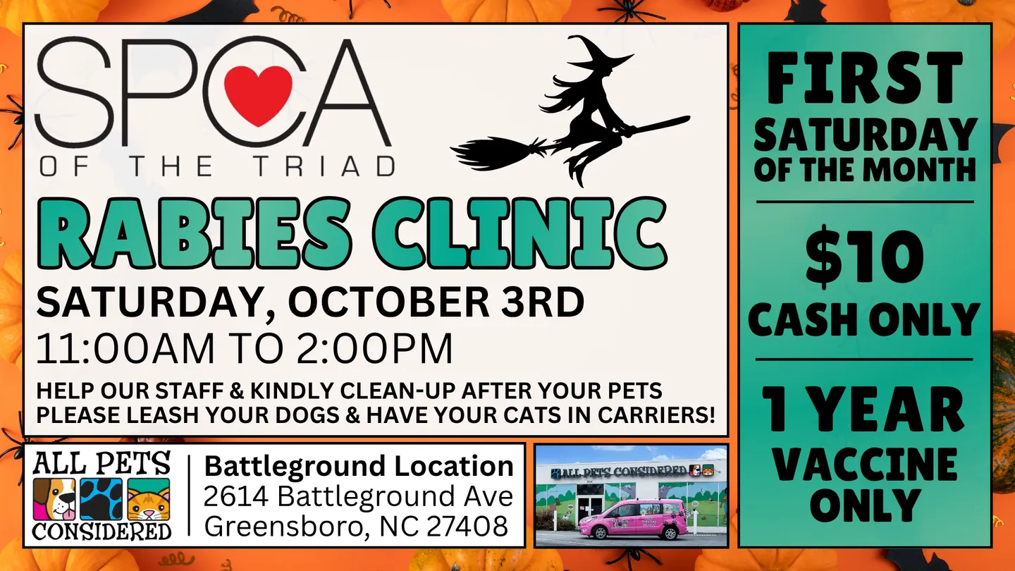 Image of Local Pet Event October SPCA Rabies Clinic at APC (Battleground) Nearby