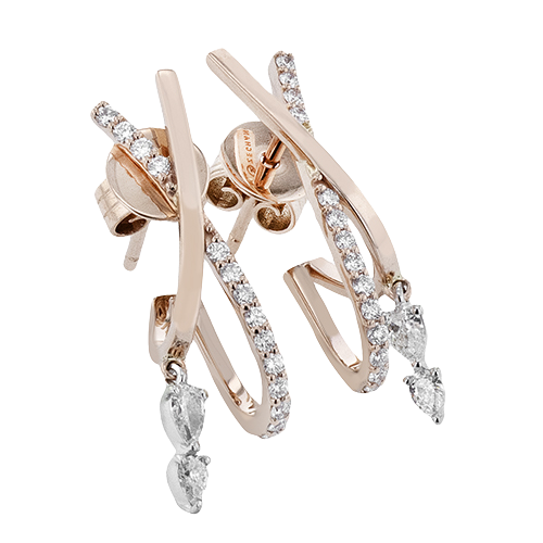 Zeghani Earring in 14k Gold with Diamonds