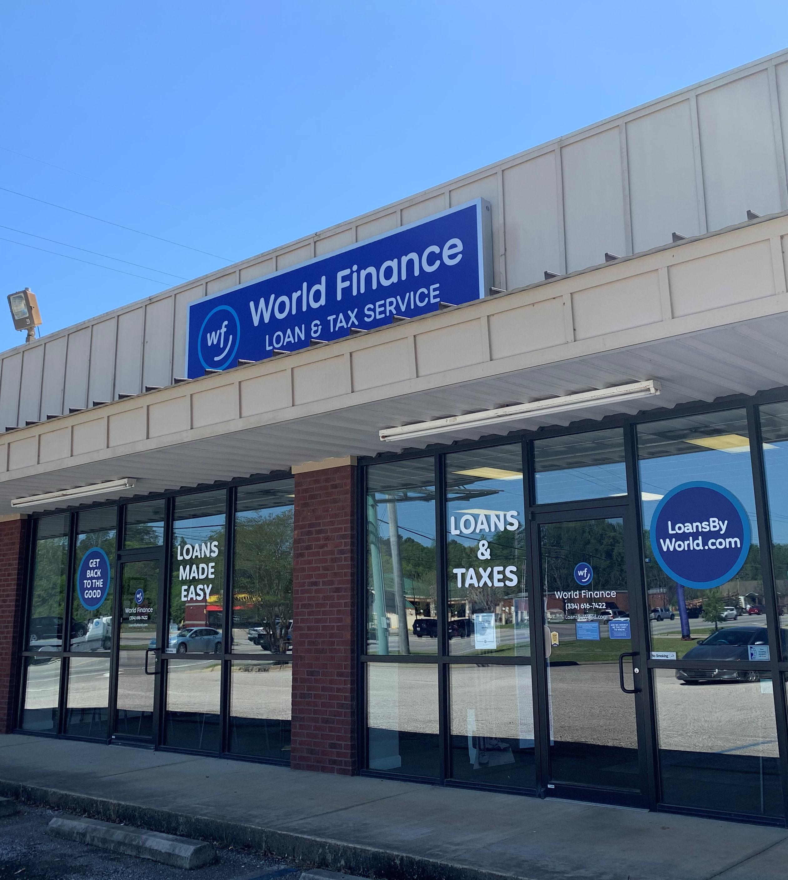 Front of Branch- Angle View World Finance Eufaula (334)616-7422