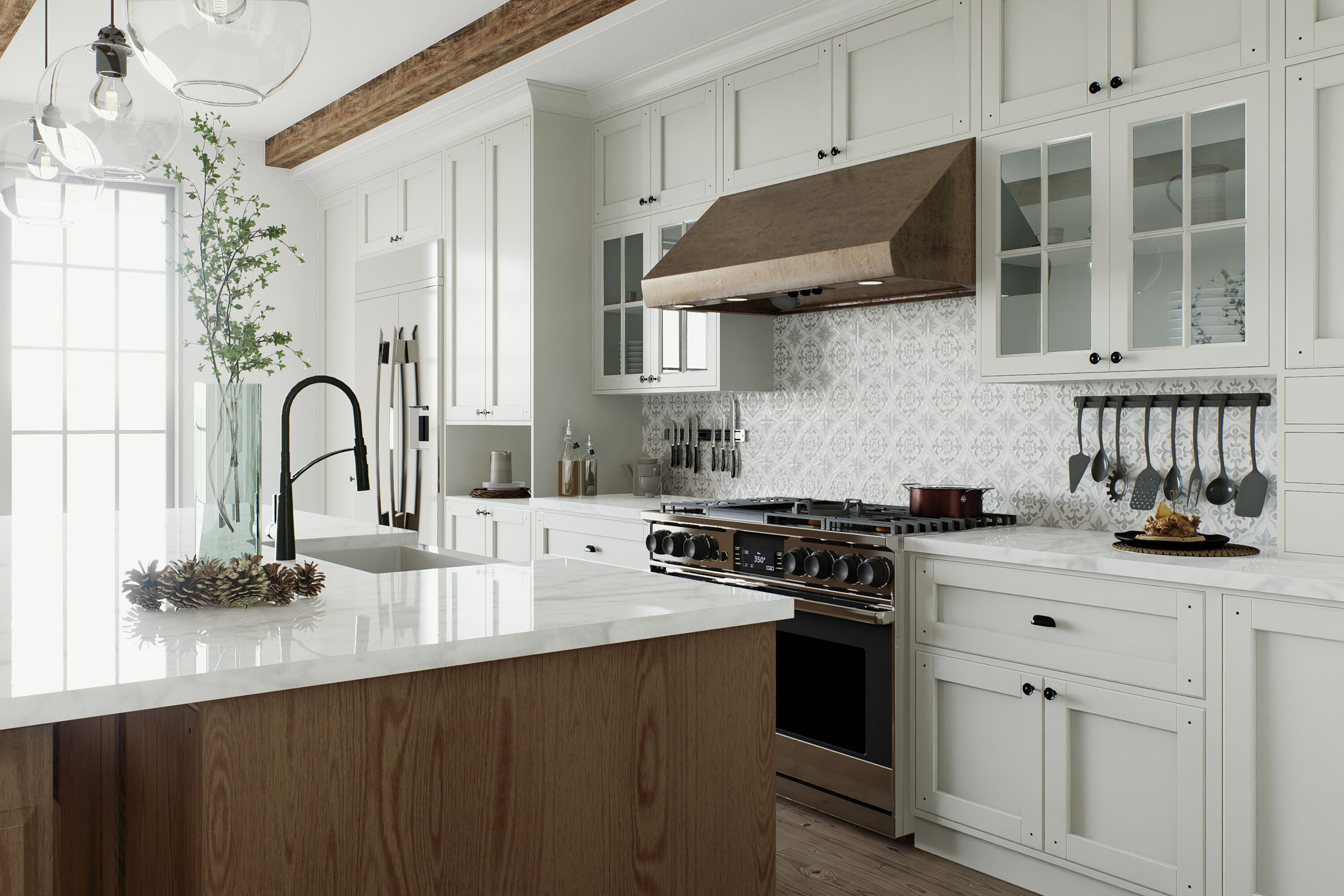 A contemporary kitchen.