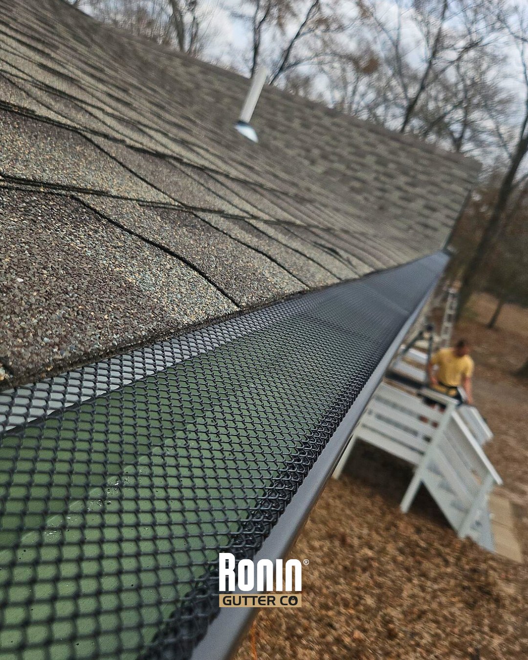 Gutter screens installed on a home 
