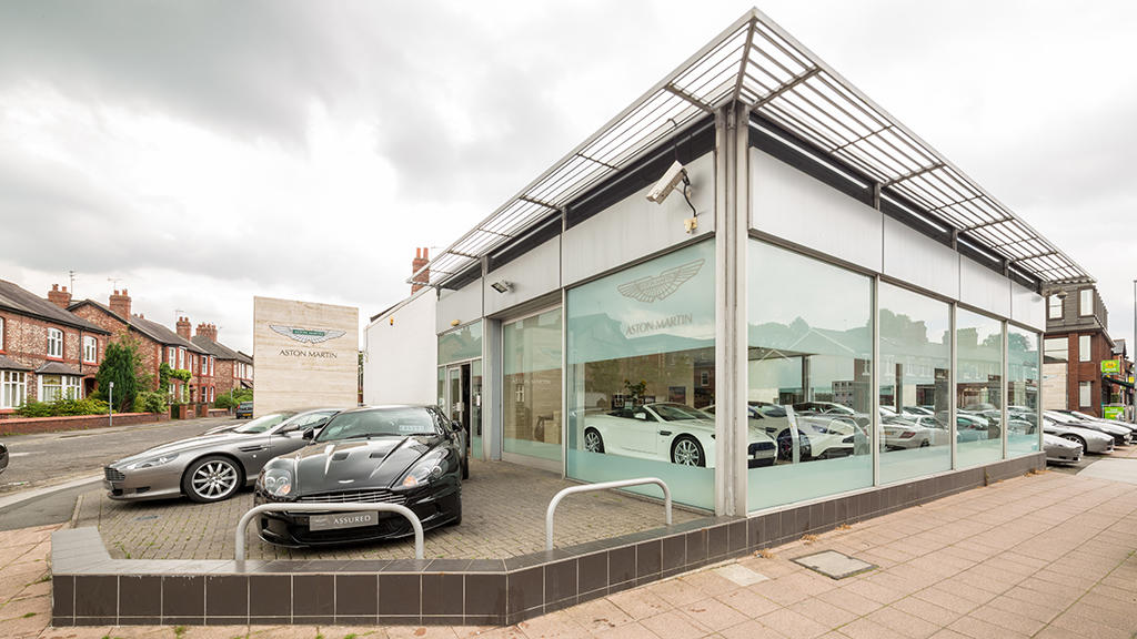 Outside the Aston Martin Wilmslow dealership