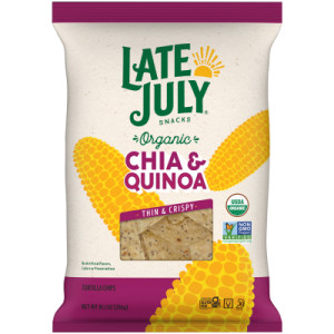 Late July Snacks Thin and Crispy Organic Tortilla Chips with Chia and Quinoa, 10.1 oz Bag featured image