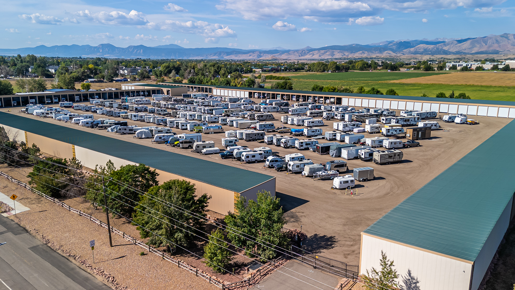 RV storage facility outside of Boulder, CO