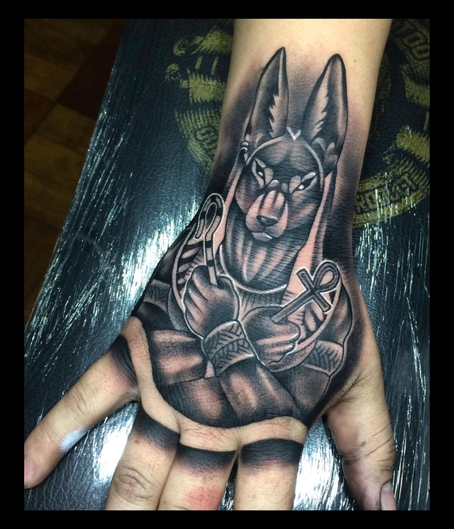Black & Gray Hand Tattoo  @Platinum Tattoos & Piercings San Antonio, Tx