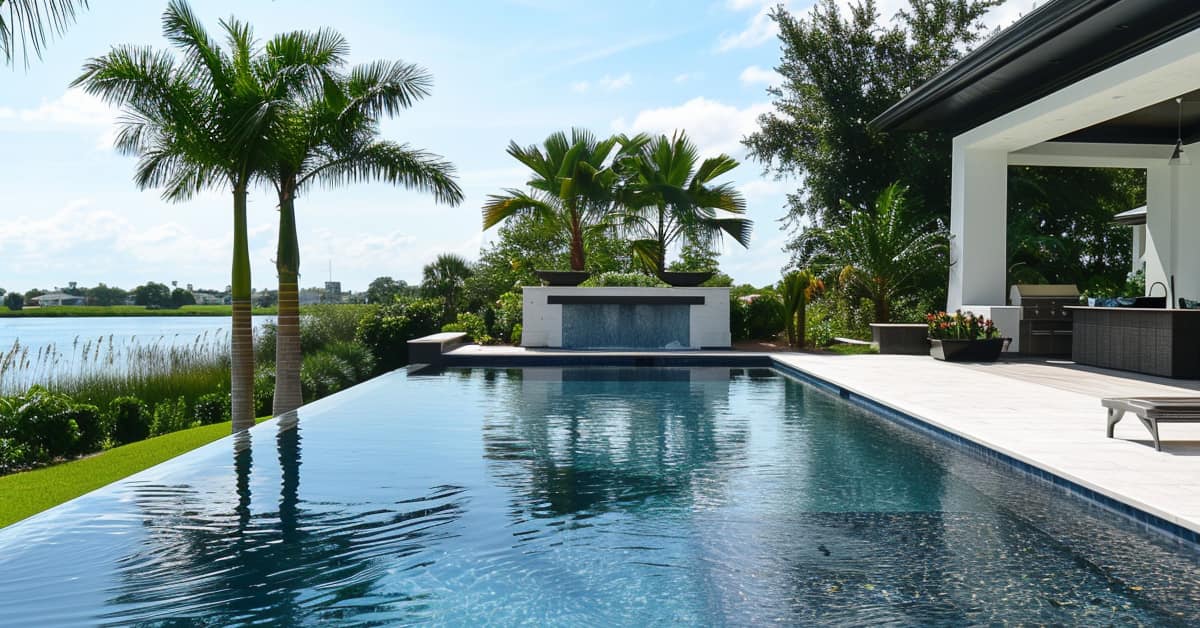 Infinity edge swimming pool design