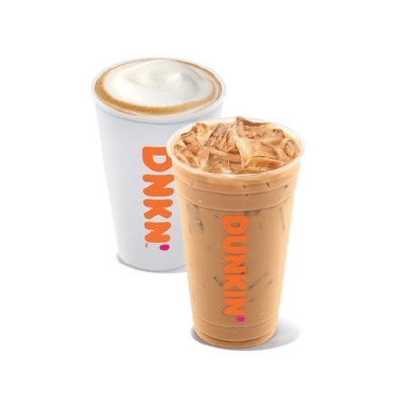 Dunkin' Hot Latte and Iced Latte
