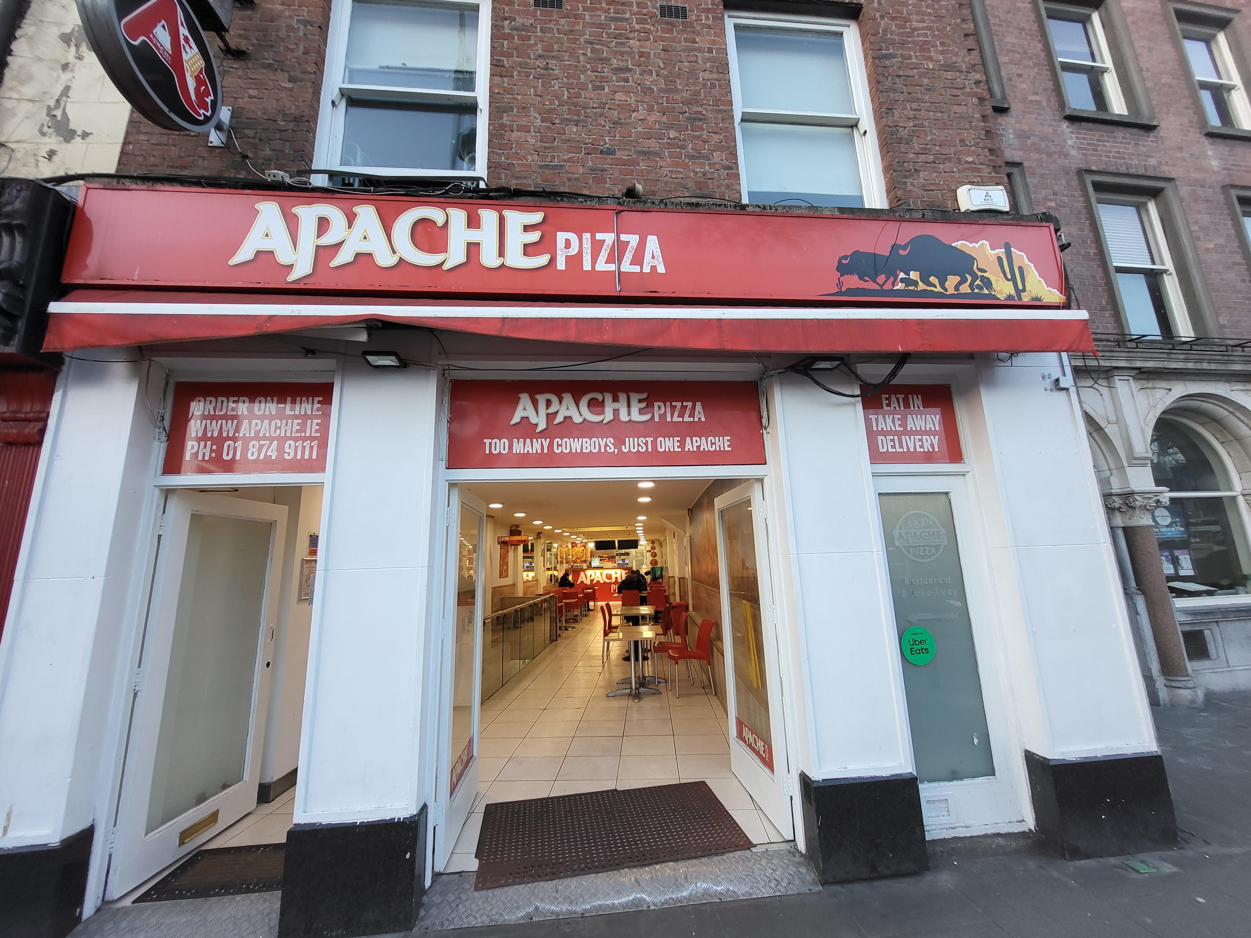 Bachelors walk store front Apache Pizza Bachelor's Walk Dublin (01) 874 9111