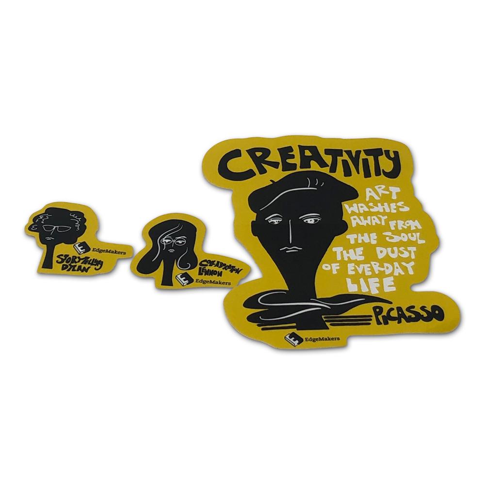 Die-cut stickers. Branded merch by PLC Print.