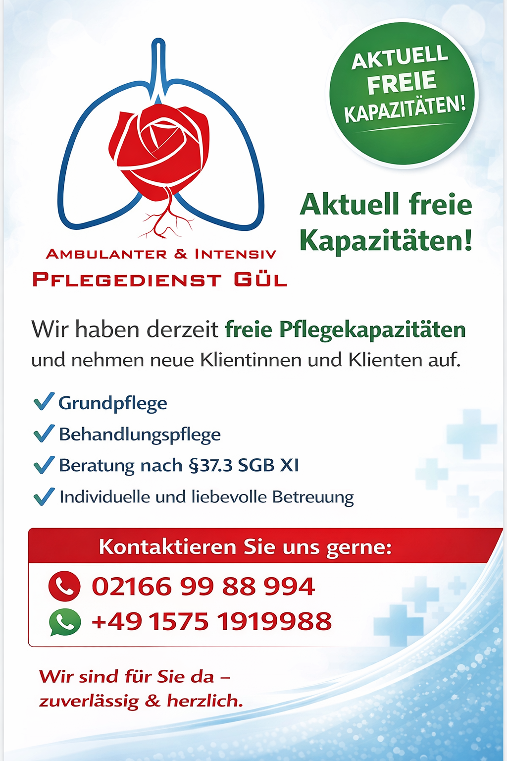 Gül Ambulanter & intensiv Pflegedienst Gmbh, Burgfreiheit 59 in Mönchengladbach
