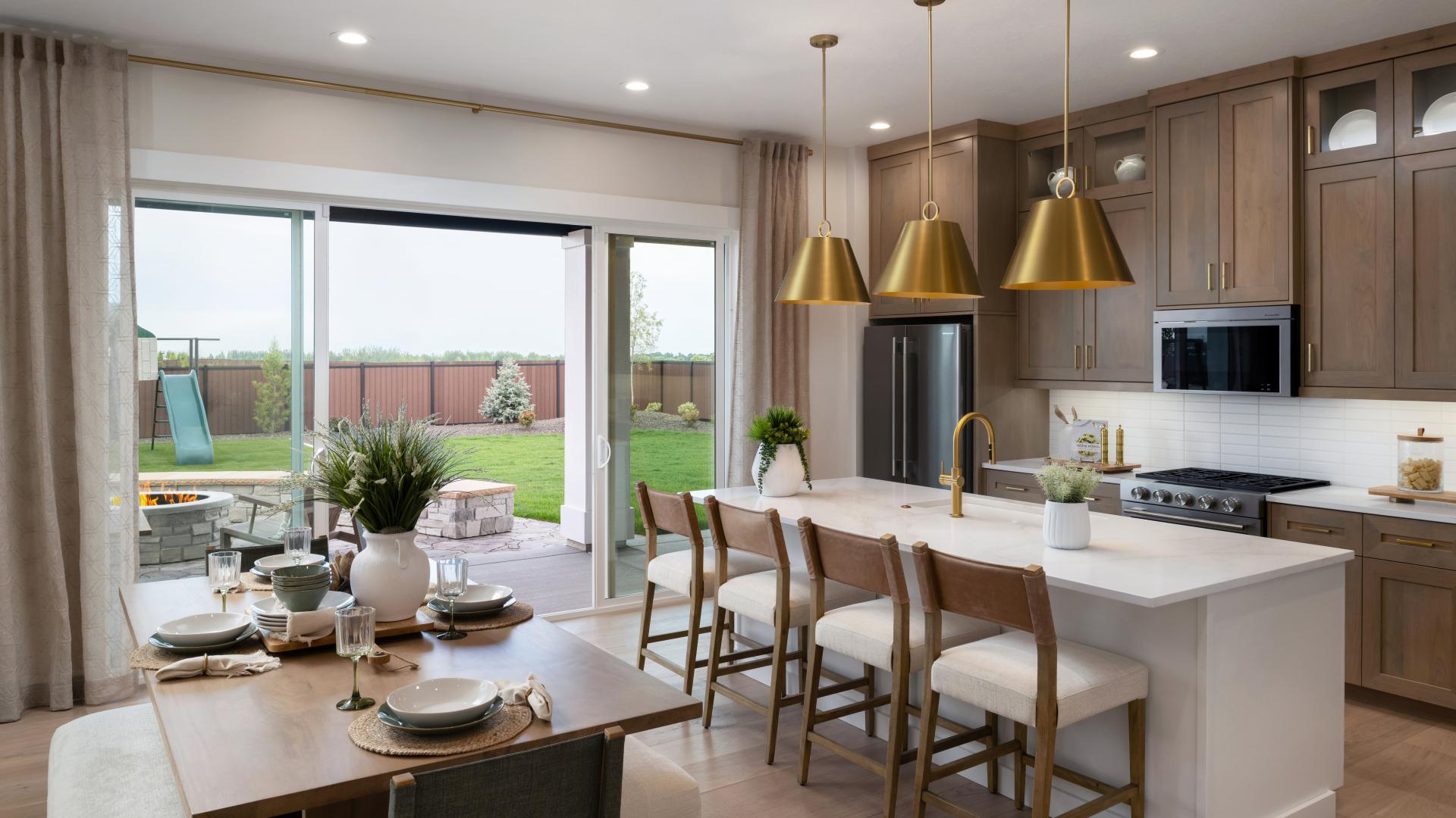 Entertaining is easy in this spacious kitchen with ample countertops and gas cooktop